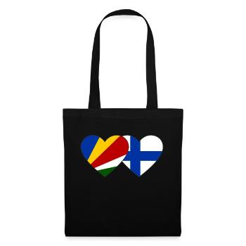 Seychelles Finland Flag Heart - Tote Bag - black - Front