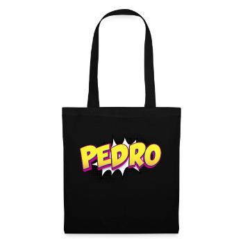 Pedro Nom personnalisé Style bande dessinée Pop Art, Pedro - Sac en tissu - noir - Devant