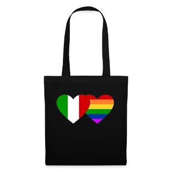 Drapeau arc-en-ciel de l’Italie - Sac en tissu - noir - Devant