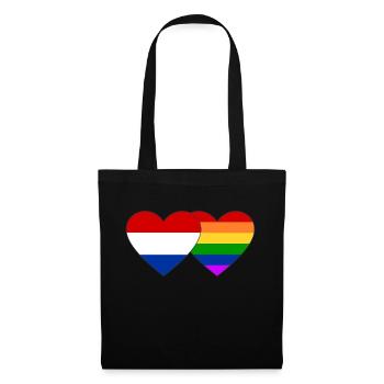 Drapeau arc-en-ciel de la Hollande - Sac en tissu - noir - Devant