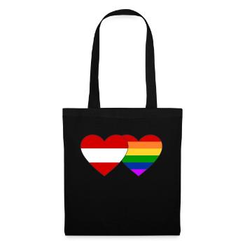 Drapeau arc-en-ciel de l’Autriche - Sac en tissu - noir - Devant
