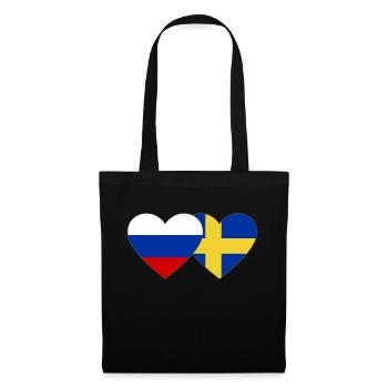 Drapeau de la Suède Russie - Sac en tissu - noir - Devant