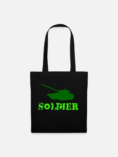 panzer soldat - Stoffbeutel - Schwarz