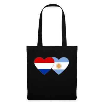 Holland Argentina Flag Heart - Tote Bag - black - Front