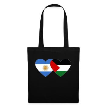 Drapeau de la Palestine de l’Argentine coeur utilisé - Sac en tissu - noir - Devant