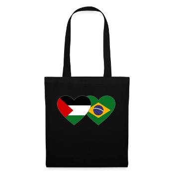 Palestine Brésil Drapeau Coeur - Sac en tissu - noir - Devant