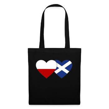 Polen Schottland Flagge Herz - Stoffbeutel - Schwarz - Vorne