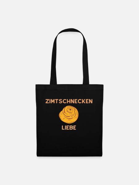 Zimtschnecken Liebe - Stoffbeutel - Schwarz