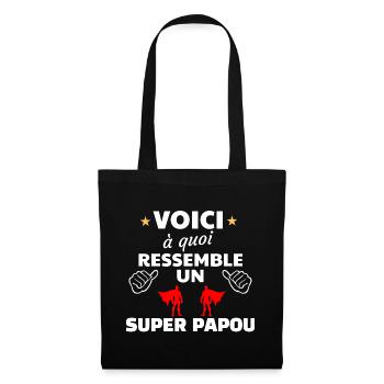 Héros Super Papou Thème Empowerment - Sac en tissu - noir - Devant