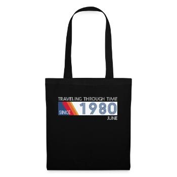 Funny Zeitreise Geburtstags Design Juni 1980 - Stoffbeutel - Schwarz - Vorne