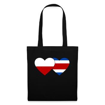 Poland Costa Rica flag heart - Tote Bag - black - Front