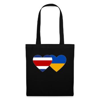 Coeur de drapeau du Costa Rica Ukraine - Sac en tissu - noir - Devant
