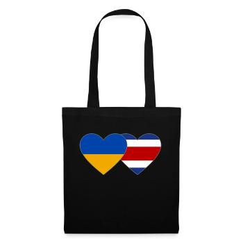 Ukraine Costa Rica Flag Heart - Tote Bag - black - Front