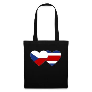 Coeur de drapeau de la République tchèque Costa Rica - Sac en tissu - noir - Devant