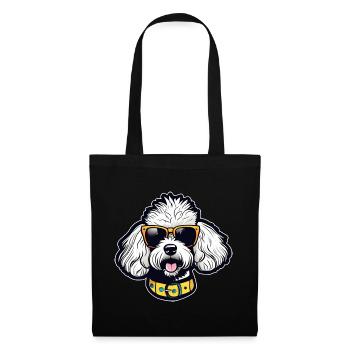 Cool poodle with sunglasses - Tote Bag - black - Front