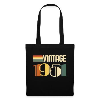 Jahrgang 1951 - 1951 Jubiläumsgeschenk - Stoffbeutel - Schwarz - Vorne