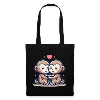 Two Monkeys In Love - Tote Bag - black - Front