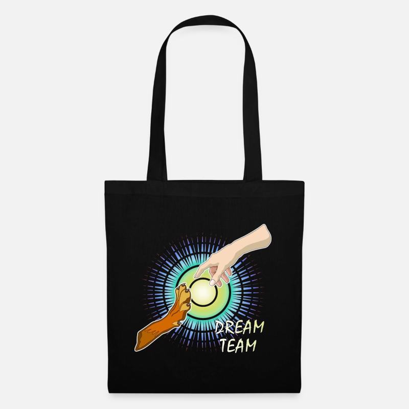 Hundepfote Menschenarm Dream Team - Stoffbeutel - Schwarz