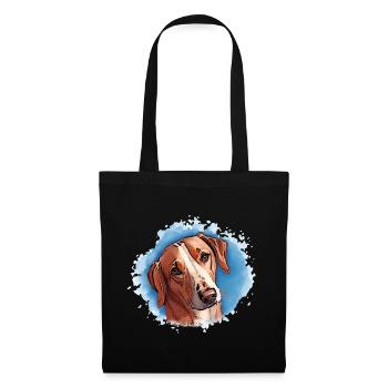 Hund SAVEBRACKE Jagdhund türkis Aquarell Design  - Stoffbeutel - Schwarz - Vorne
