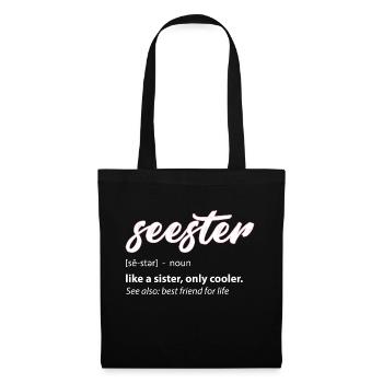 Seester Définition Maman Soeur Ami Soeur - Sac en tissu - noir - Devant