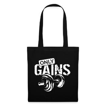 only gains Fitness gym icon Training bodybuilding - Tote Bag - black - Front
