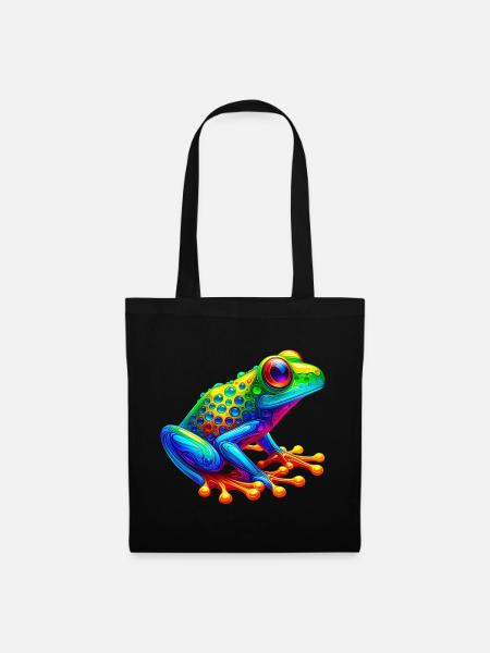 Frosch - Stoffbeutel - Schwarz