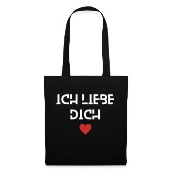Ich liebe dich Lieblingsmensch Schatz Valentinstag - Stoffbeutel - Schwarz - Vorne