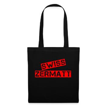 Zermatt en texte vintage Suisse - Sac en tissu - noir - Devant