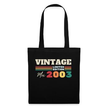 Vintage mai 2003 cadeau anniversaire - Sac en tissu - noir - Devant