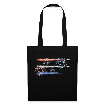 Red White and Blue Fighter Jets with Contrail and - Tote Bag - black - Front