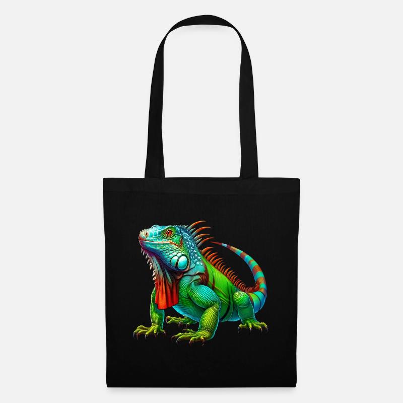 Leguan - Stoffbeutel - Schwarz
