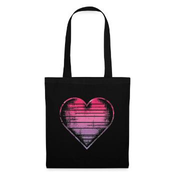 Conception de coeur aquarelle pastel - Sac en tissu - noir - Devant