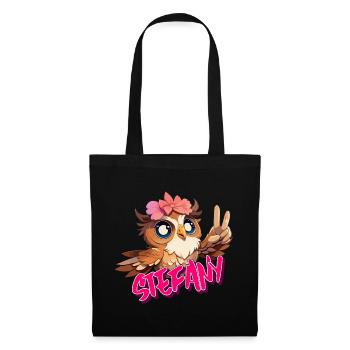 STEFANY - Beautiful girl name with cute OWL - Tote Bag - black - Front