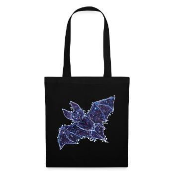 Mystische Fledermaus aus Sternen Sternzeichen - Stoffbeutel - Schwarz - Vorne