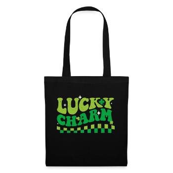 Porte-bonheur - Trèfle de la Saint-Patrick - Sac en tissu - noir - Devant