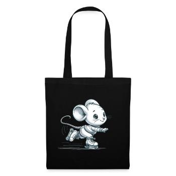 Souris de patineur en ligne mignonne - Sac en tissu - noir - Devant