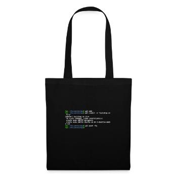 linux shell git building on fire - Sac en tissu - noir - Devant