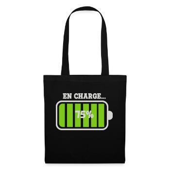 Battery at 75% charge - Tote Bag - black - Front