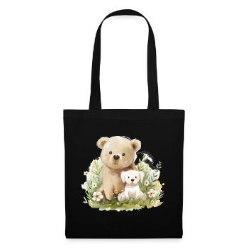Cute Bear And Dog Friends - Stoffbeutel - Schwarz - Vorne