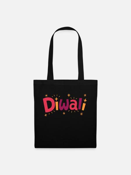 Frohes Diwali | Diwali | Kunst 01 - Stoffbeutel - Schwarz