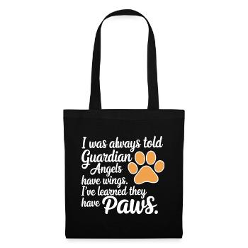Chien Patte Ange Ange Gardien Compagnon Amoureux des Chiens - Sac en tissu - noir - Devant