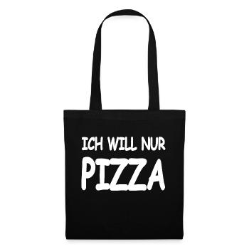 Pizza - Stoffbeutel - Schwarz - Vorne