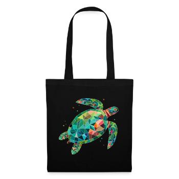 Colorful Water Turtle – Colorful Sea Design - Tote Bag - black - Front