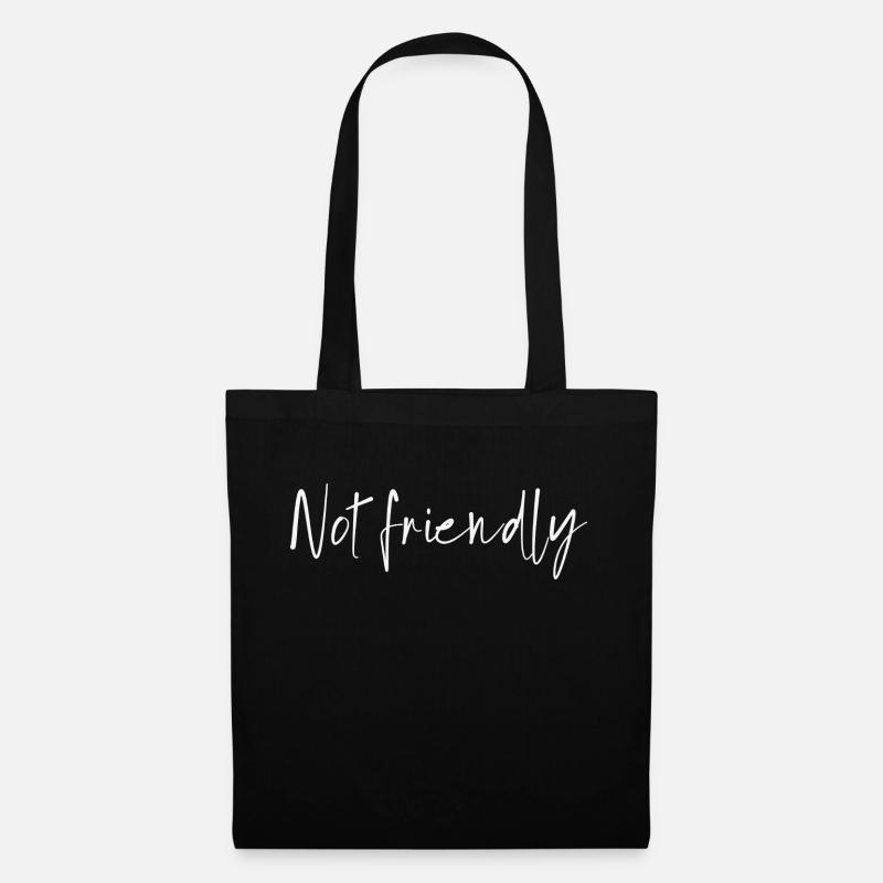 Not friendly - Stoffbeutel - Schwarz