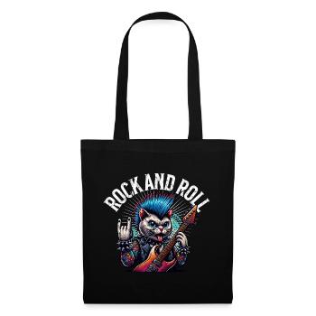 Cat Guitariste de Rock and Roll - Sac en tissu - noir - Devant