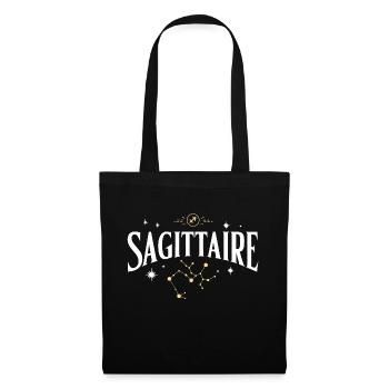 Signe astro sagittaire - Sac en tissu - noir - Devant