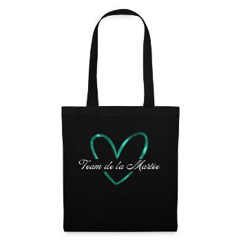 Bridal Team Glitter Green Heart - Tote Bag - black - Front