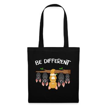 Be different funny cat design cat on a branch - Tote Bag - black - Front