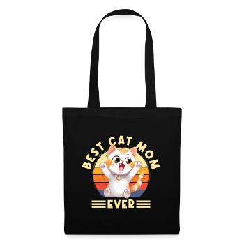 Cat Best Cat Mom Ever Cat Mom Funny Saying - Tote Bag - black - Front