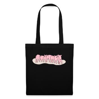 Adorable Piglets from Behind - Tote Bag - black - Front